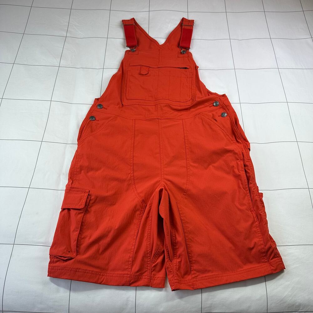 Duluth Overalls Womens Medium Red Orange Heirloom Gardening 10" Short Gorpcore